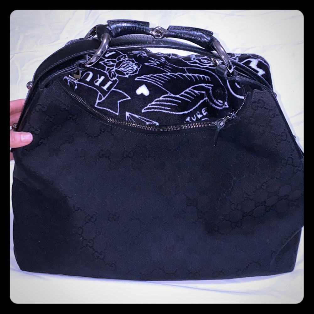 Gucci Horsebit Signature Medium Hobo Bag